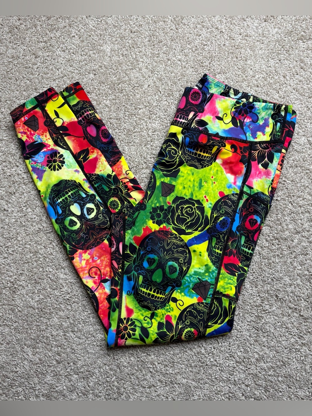 Constantly Varied Gear Rainbow Skull Pocket Leggings